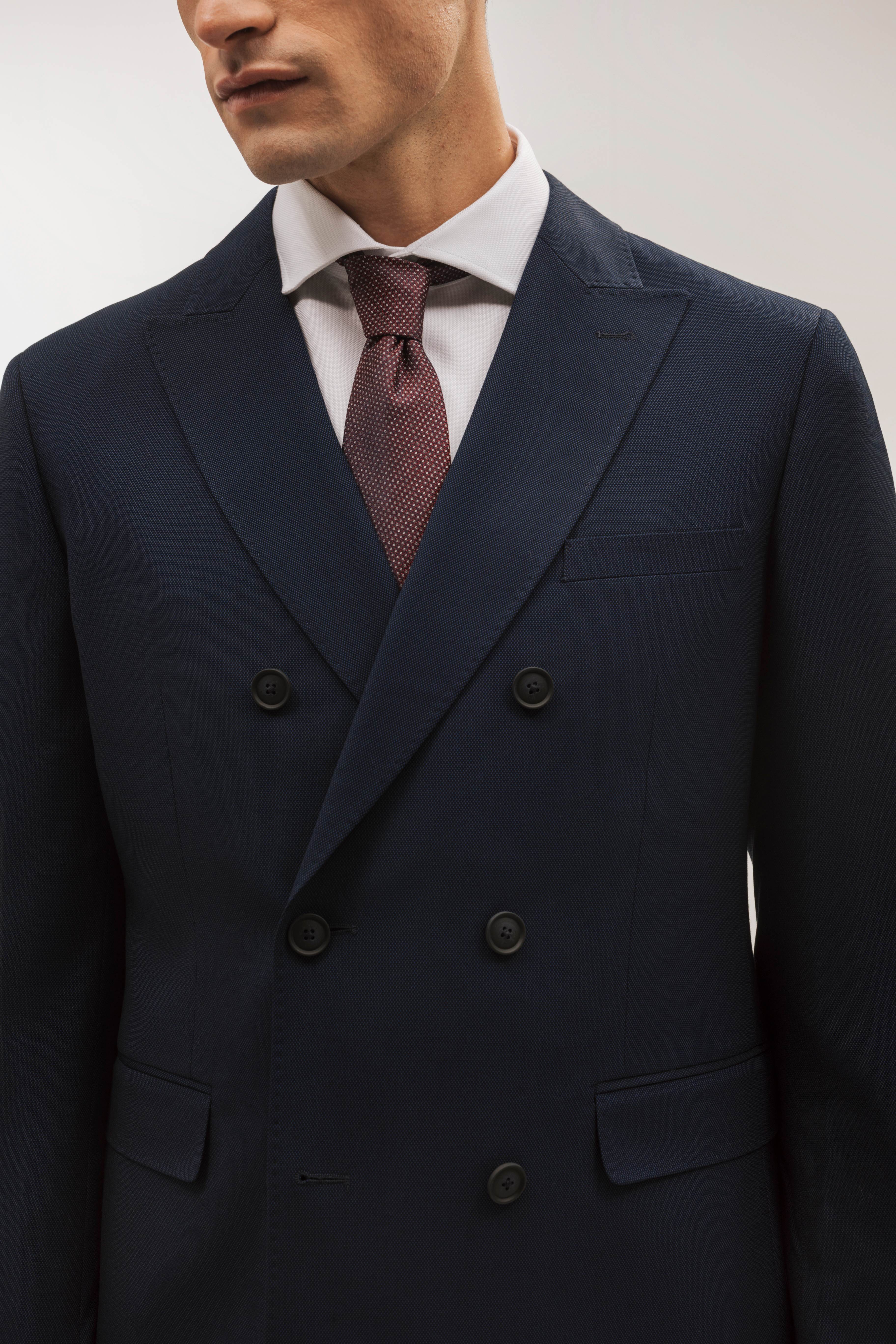 Americana traje cruzada slim fit falso liso - Image 2