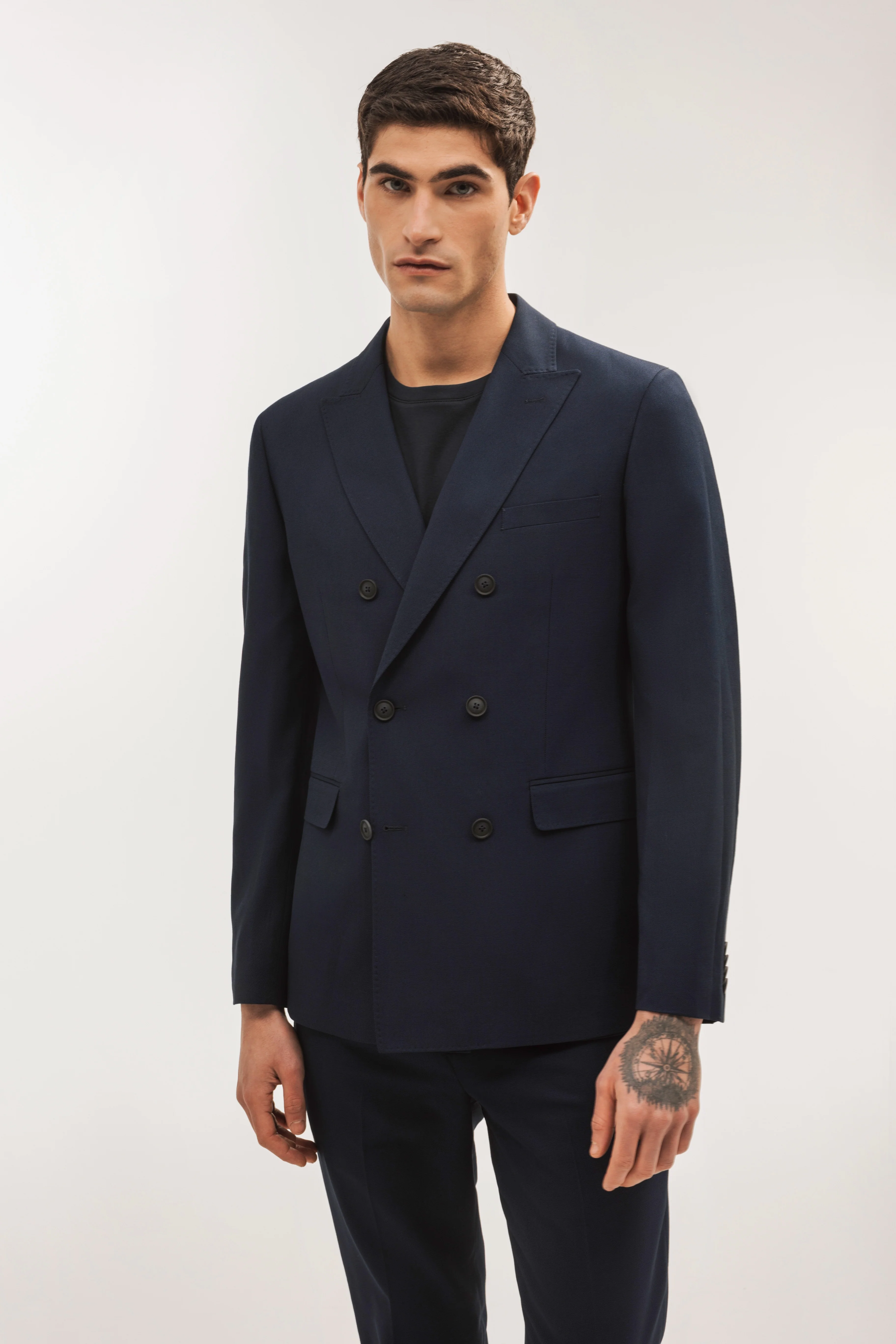 Americana traje cruzada slim fit falso liso - Image 5