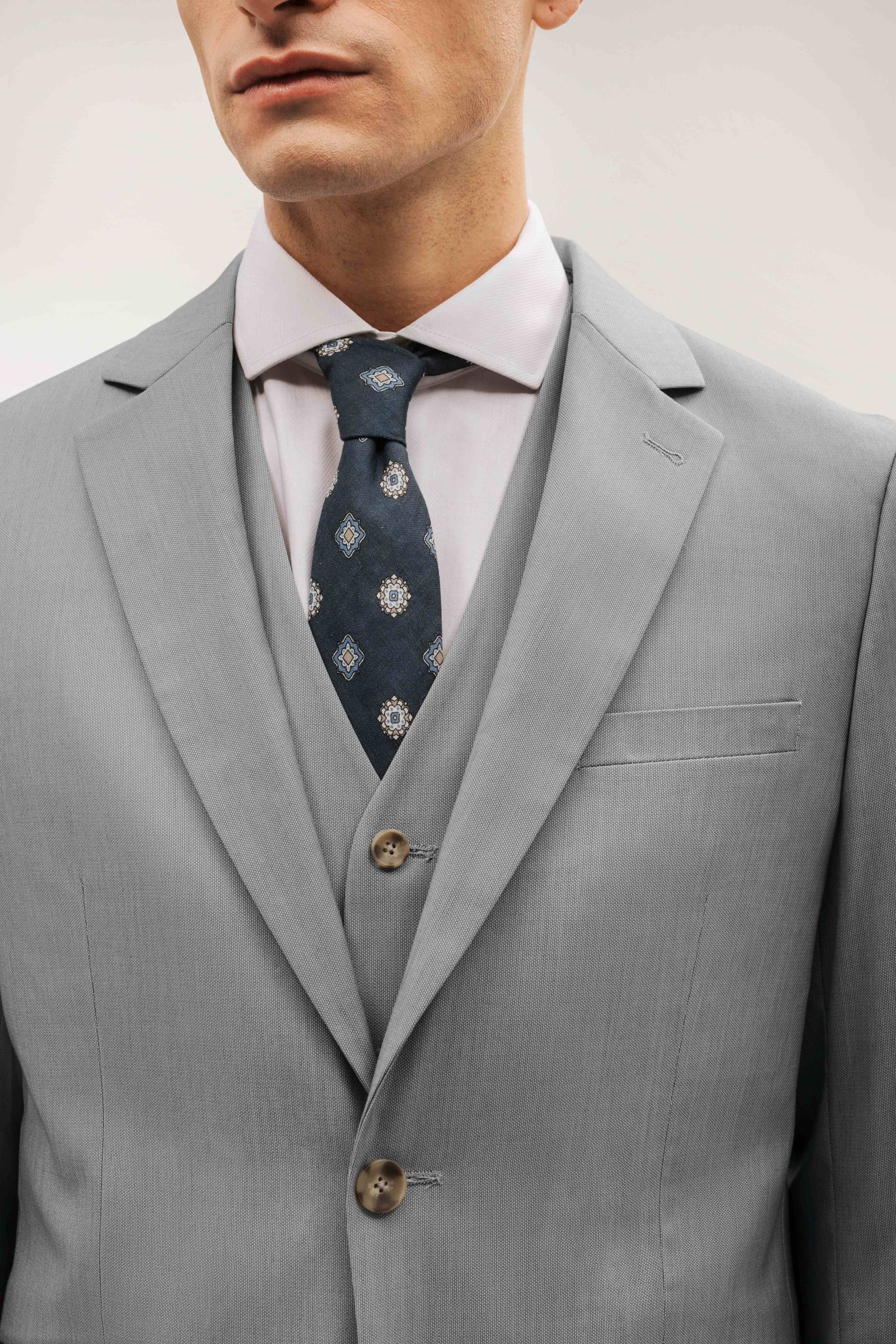 Americana traje slim fit falso liso - Image 3