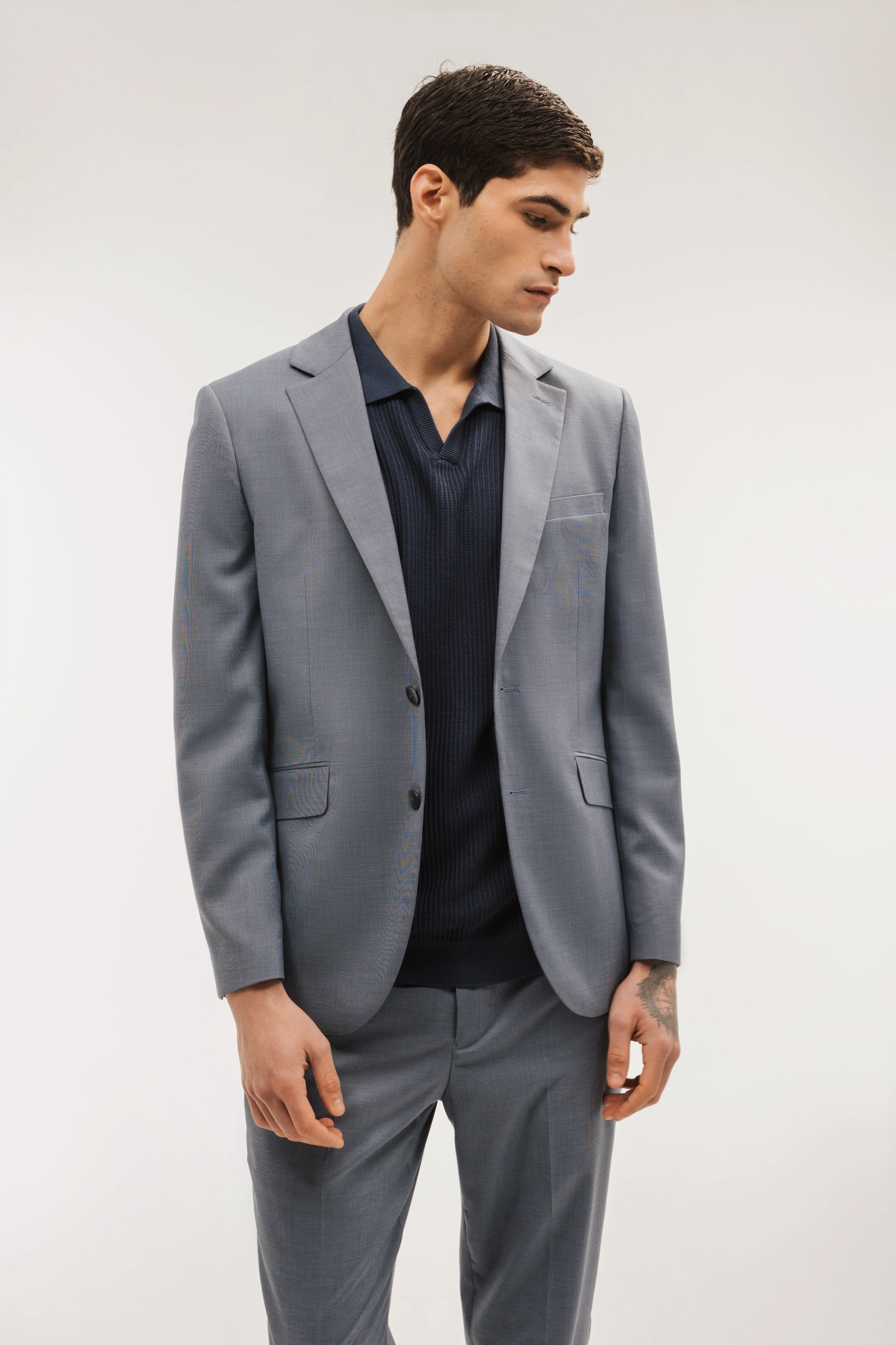 Americana traje slim fit falso liso - Image 9