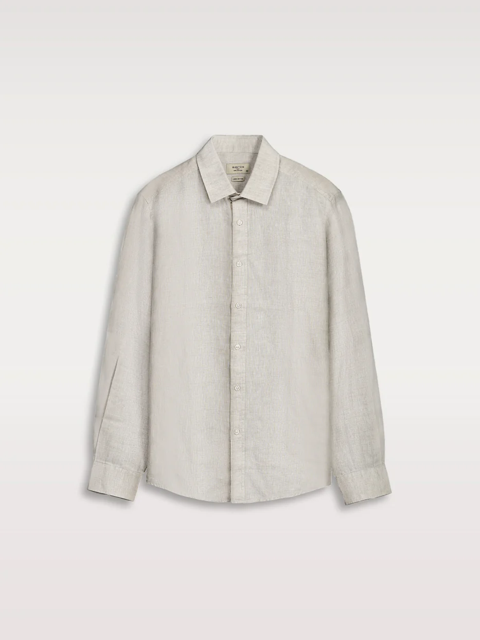 Camisa regular fit 100% lino