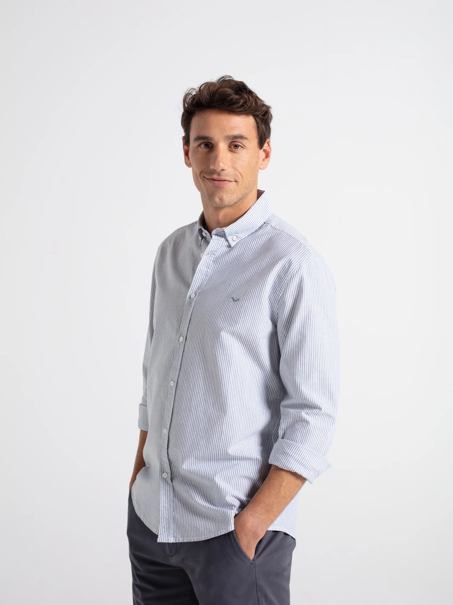 Camisa algodón regular rayas - Image 3