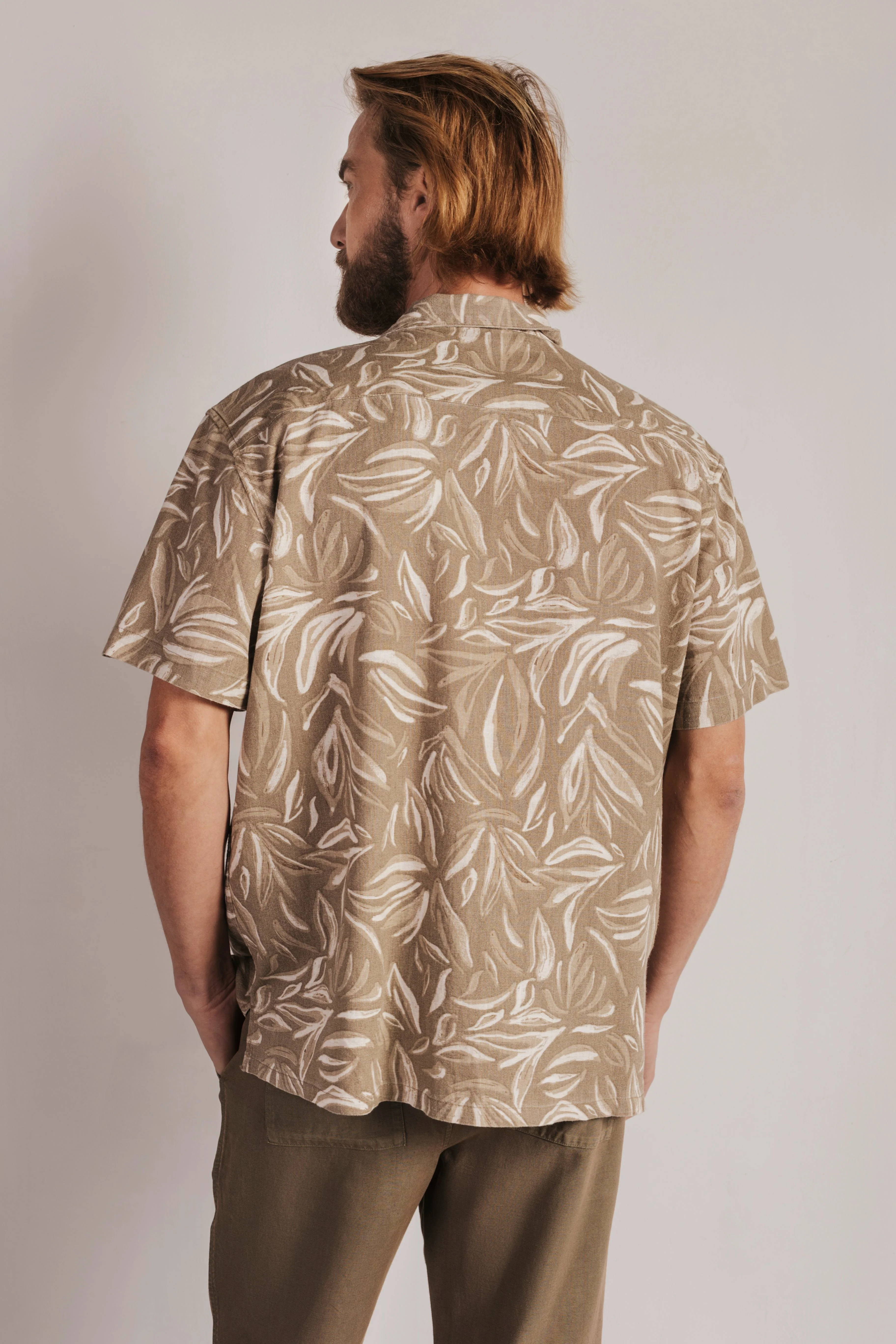 Camisa lino manga corta estampada - Image 3