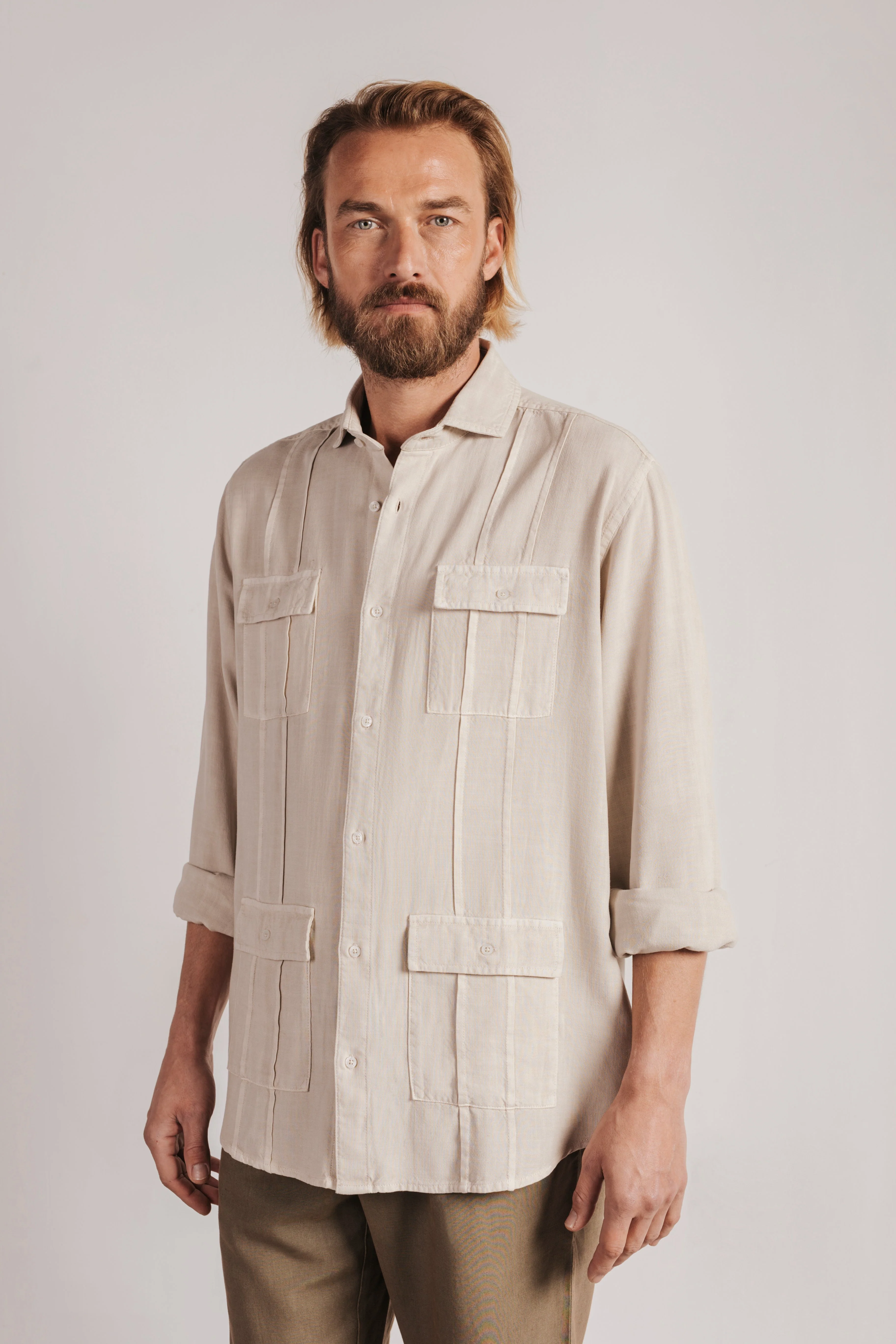 Camisa regular fit guayabera - Image 3