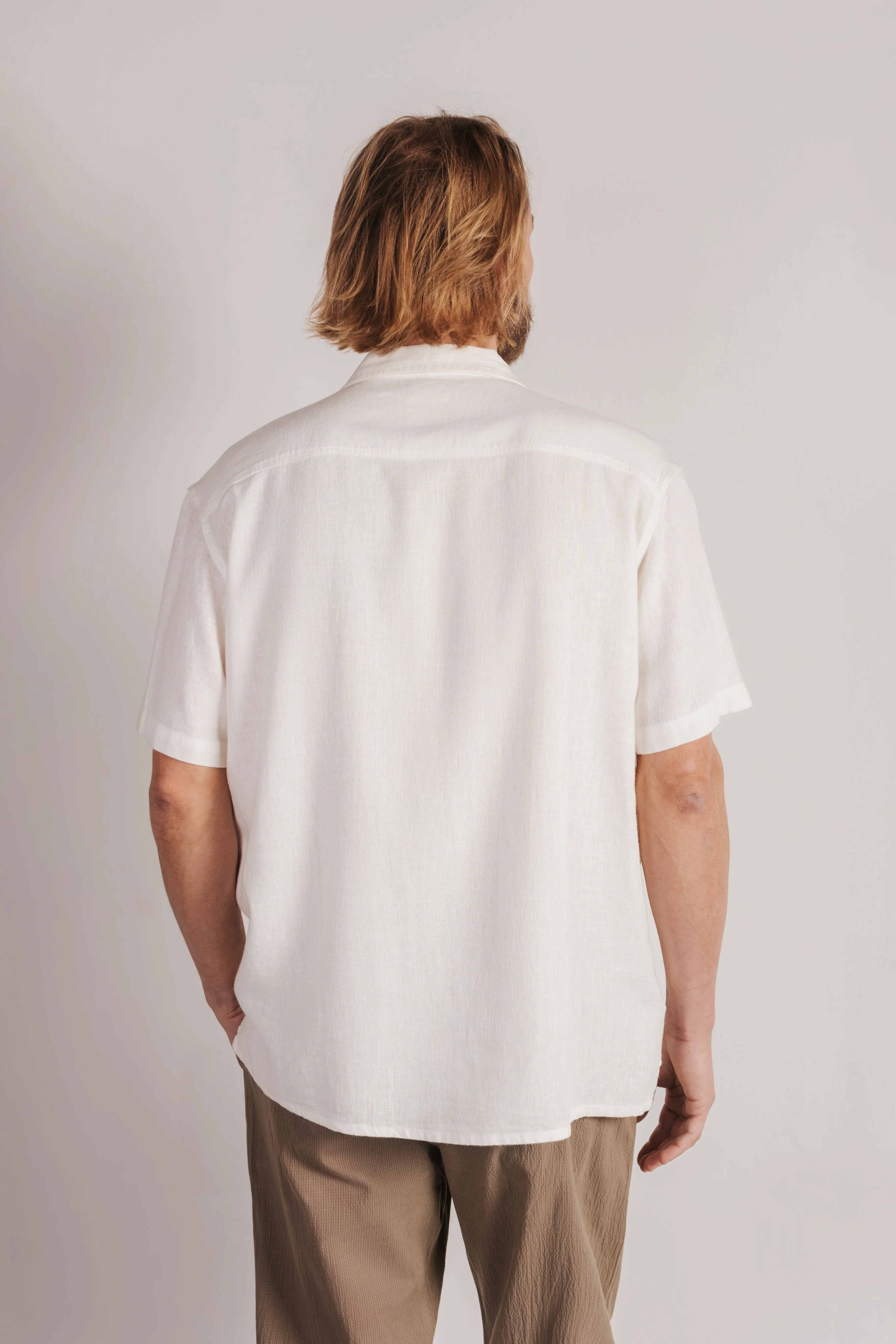 Camisa lino manga corta - Image 3