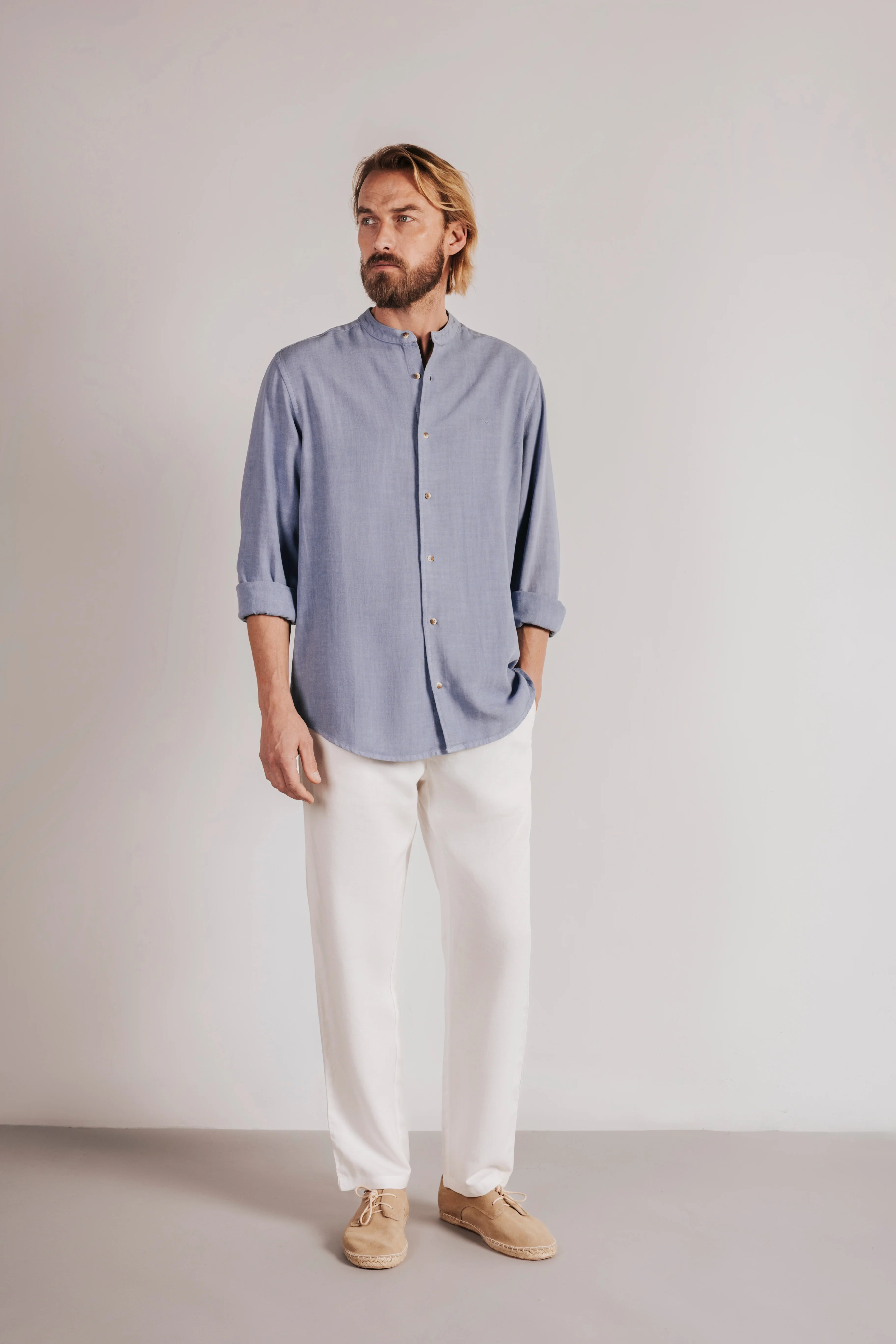 Camisa lino cuello mao - Image 3