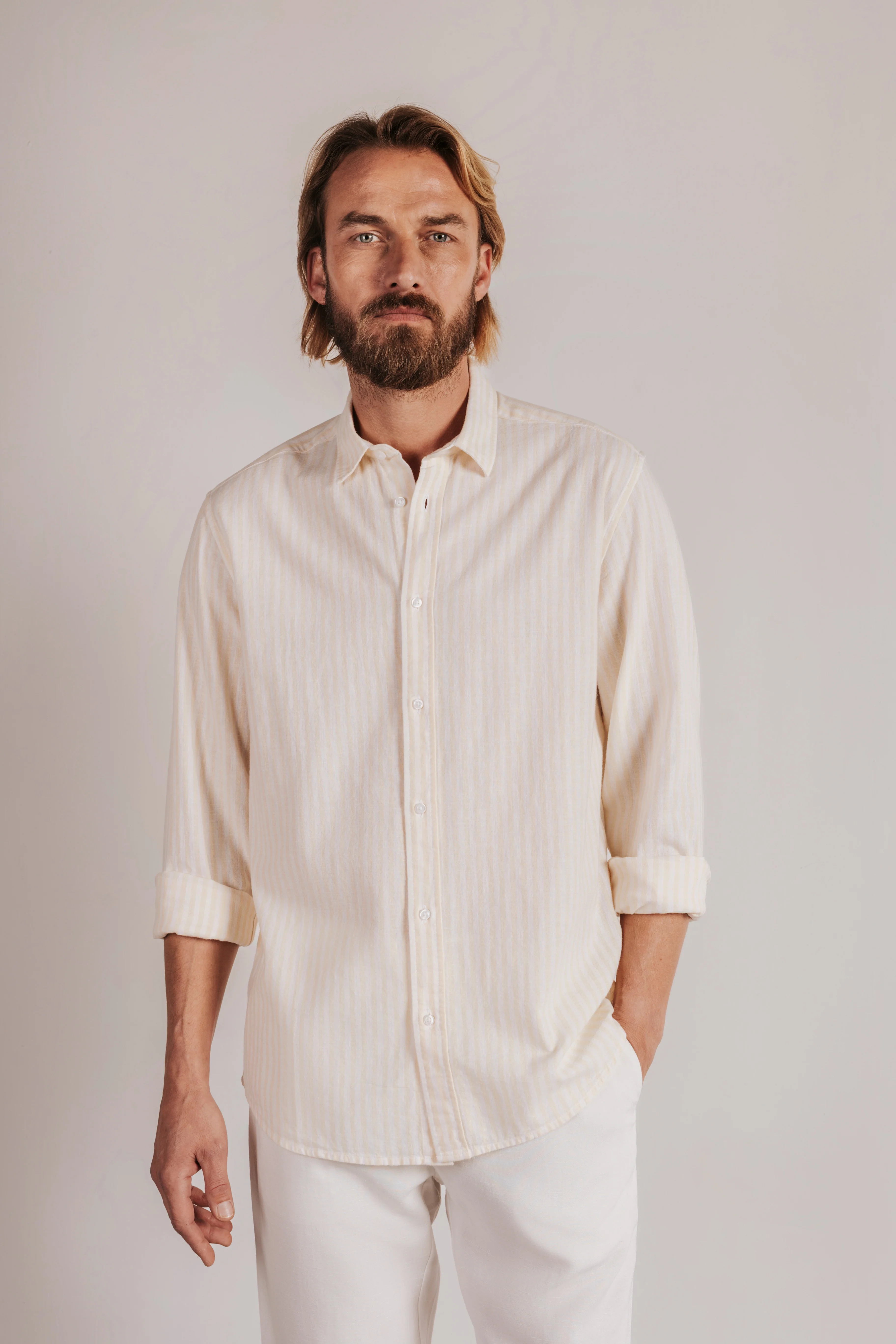 Camisa regular fit lino rayas - Image 2
