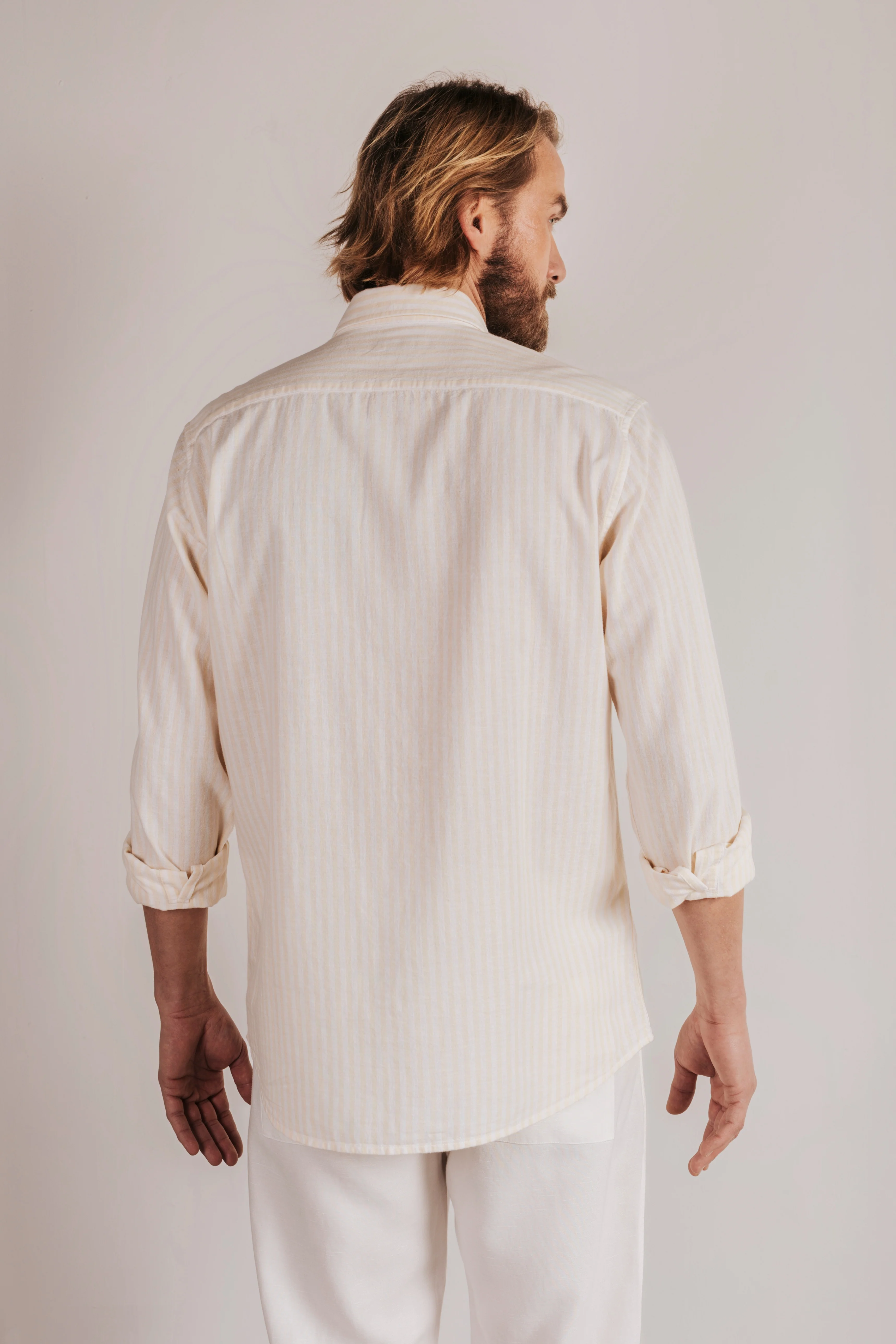 Camisa regular fit lino rayas - Image 3