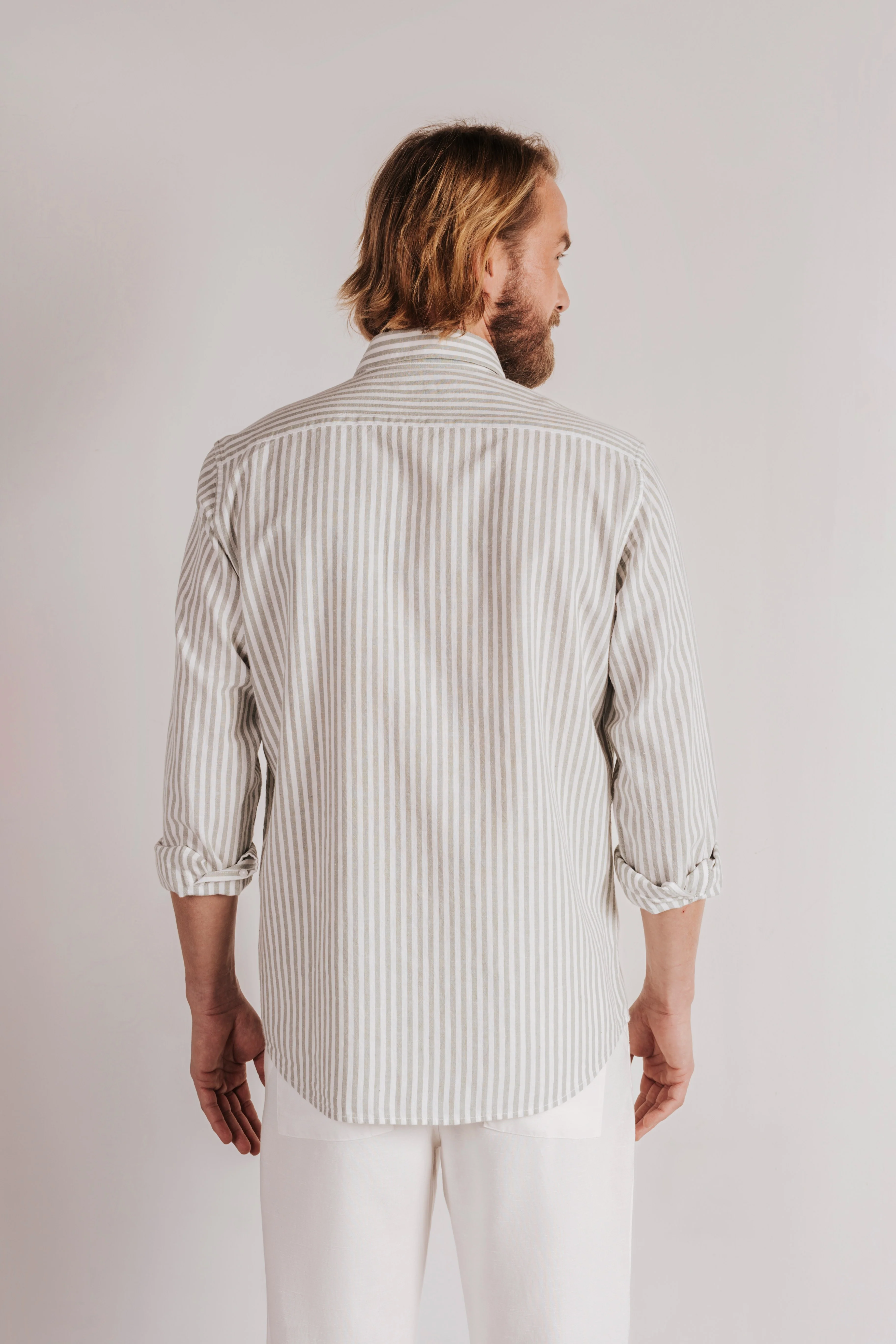 Camisa regular fit lino rayas - Image 3