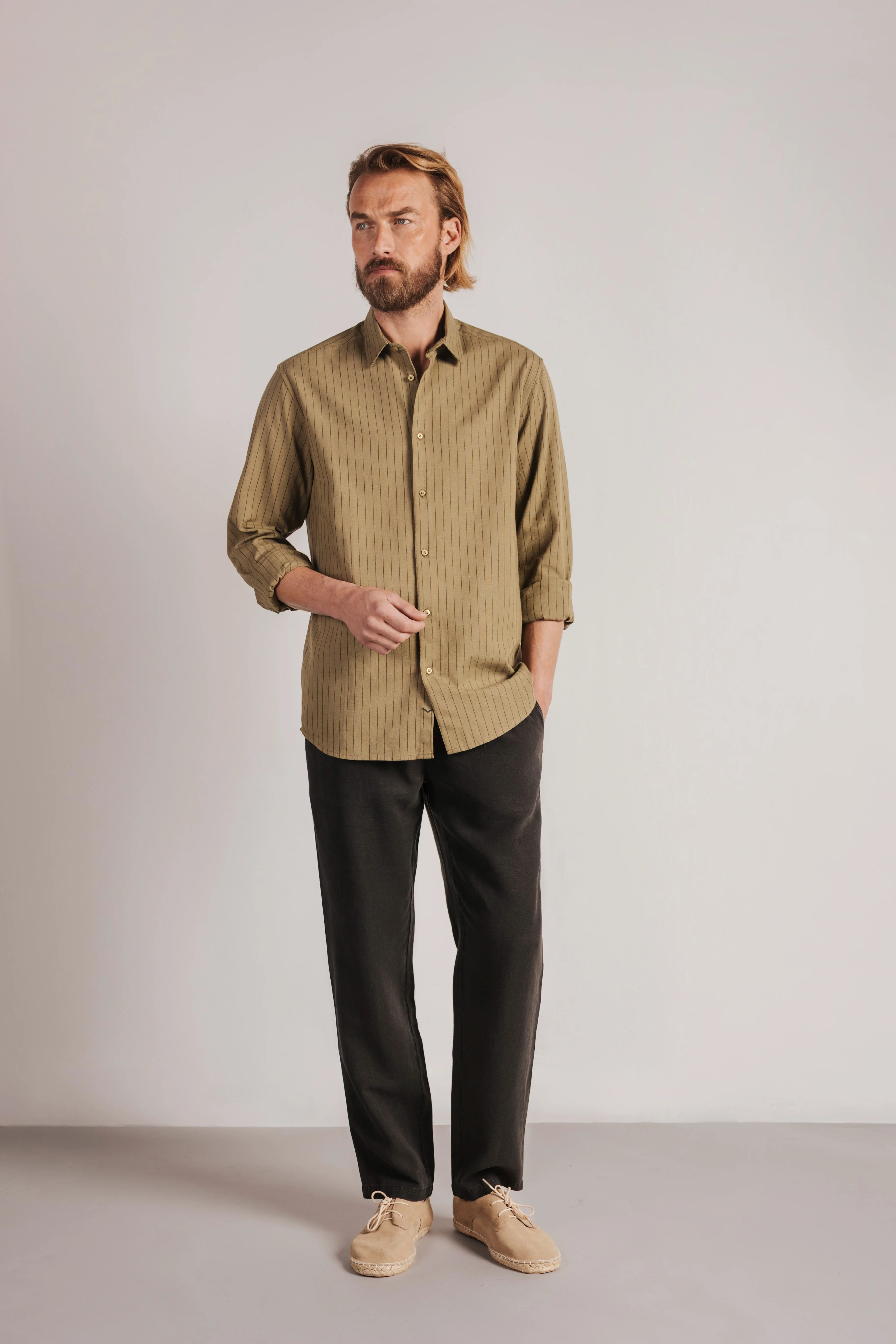 Camisa regular fit rayas lino - Image 2