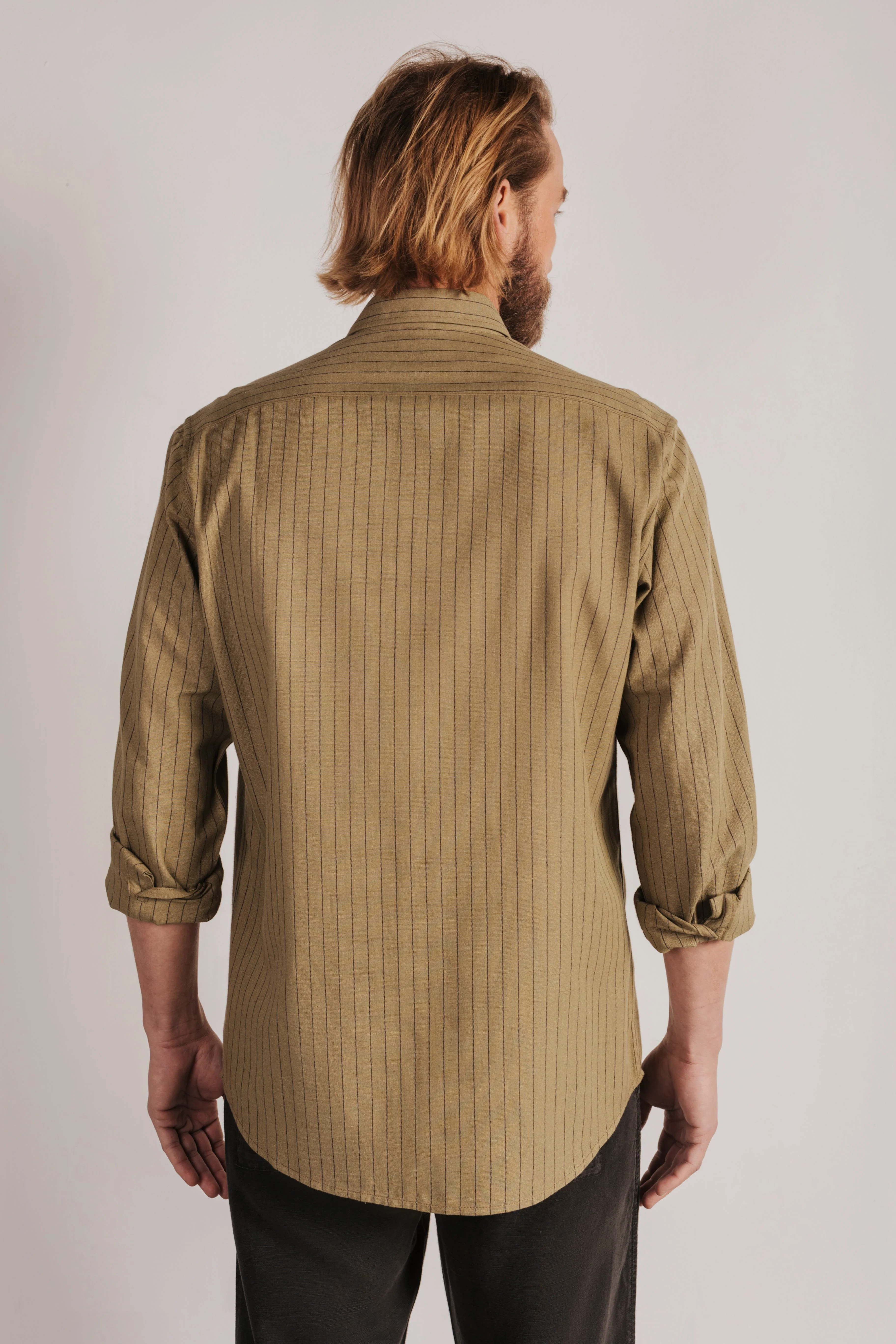 Camisa regular fit rayas lino - Image 4