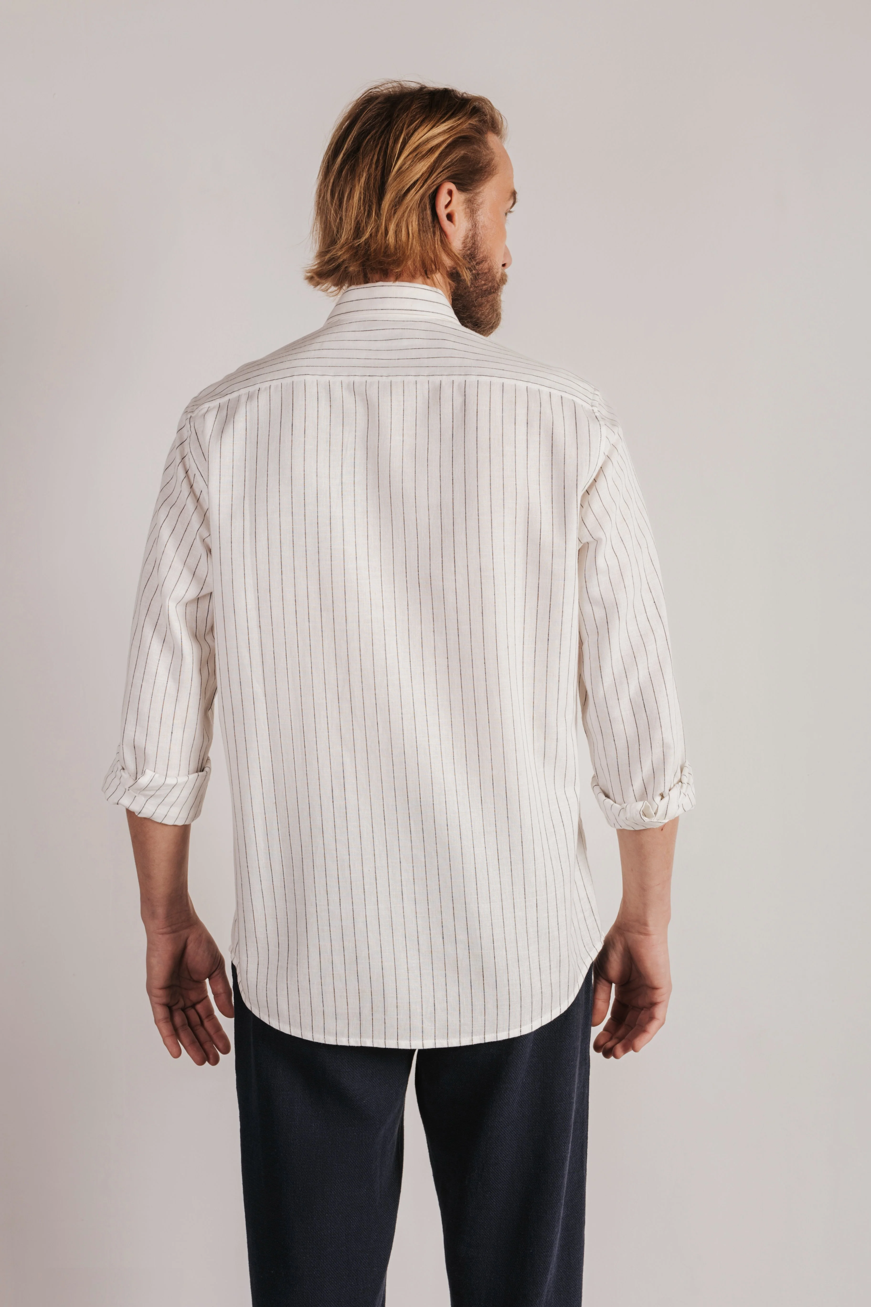 Camisa regular fit rayas lino - Image 3
