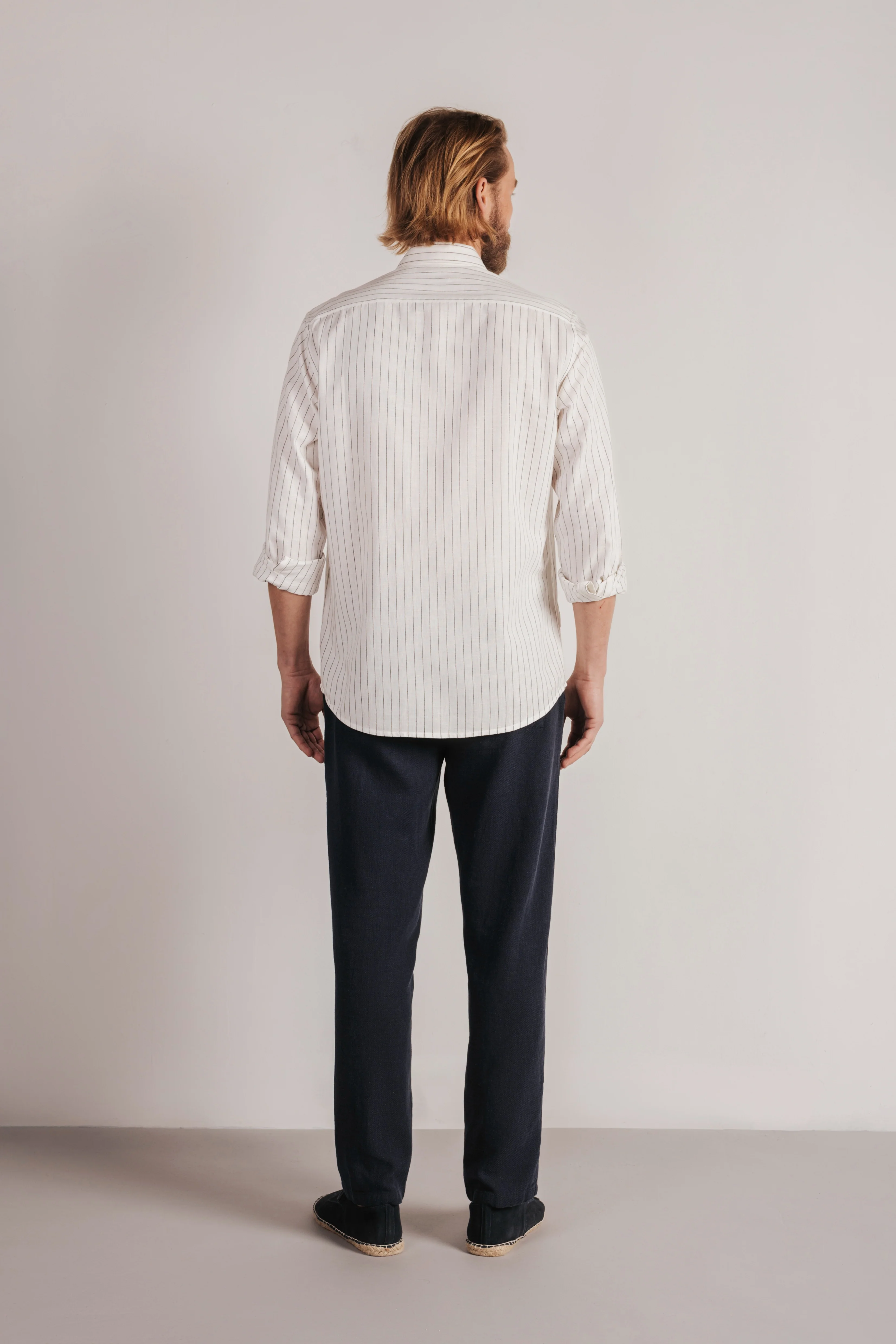 Camisa regular fit rayas lino - Image 4
