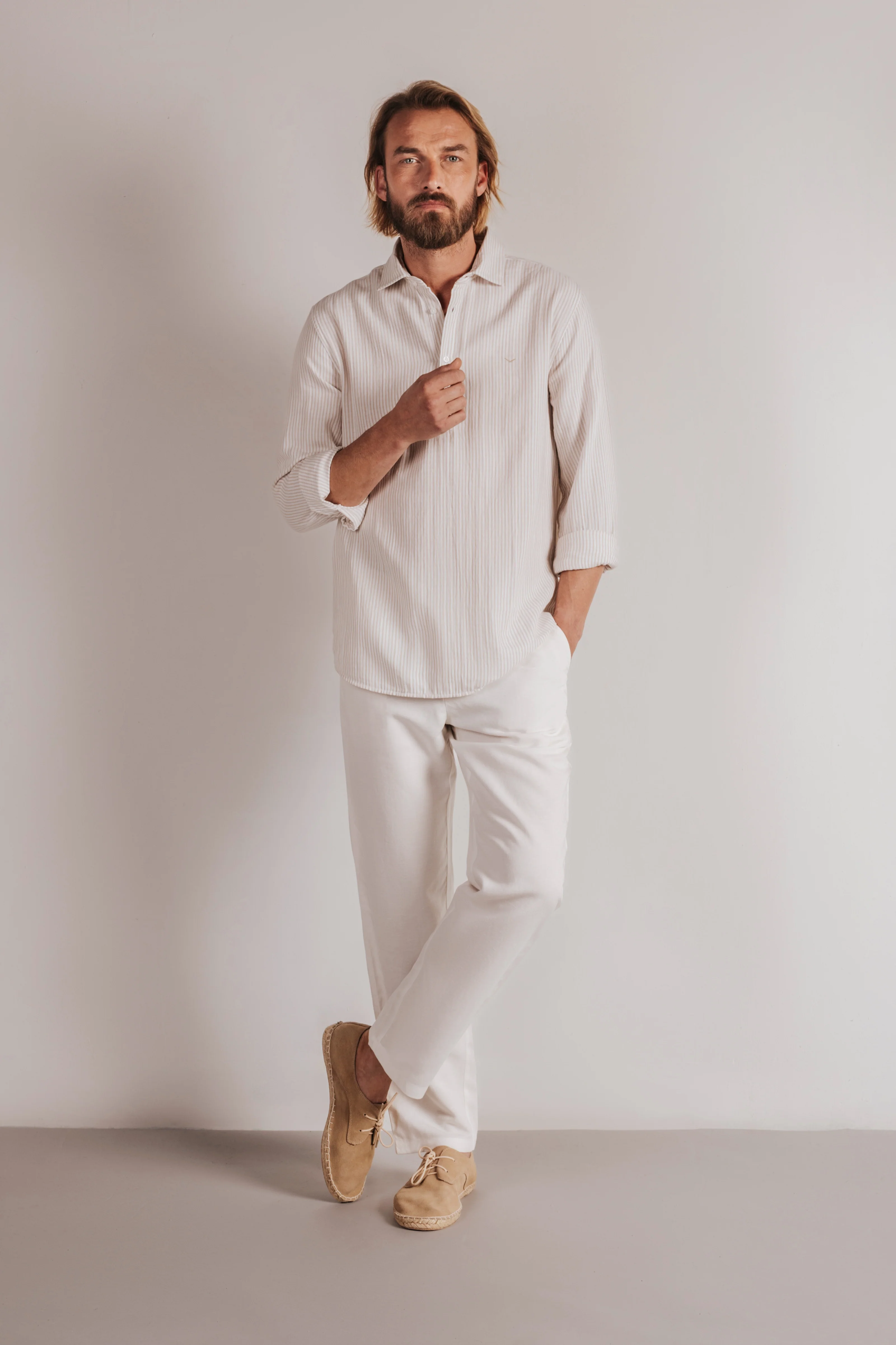 Camisa regular fit rayas bambula - Image 3