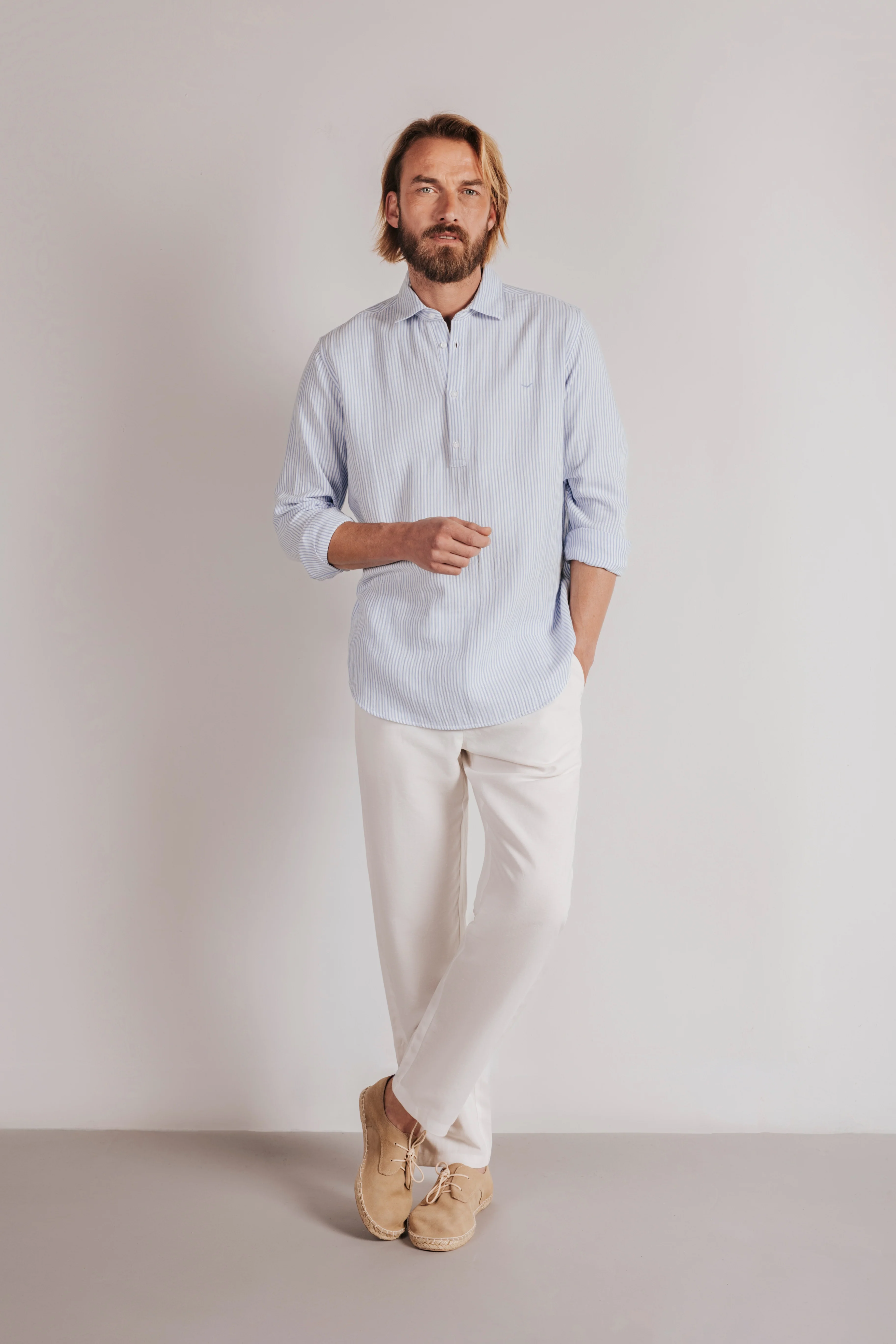 Camisa regular fit rayas bambula - Image 4