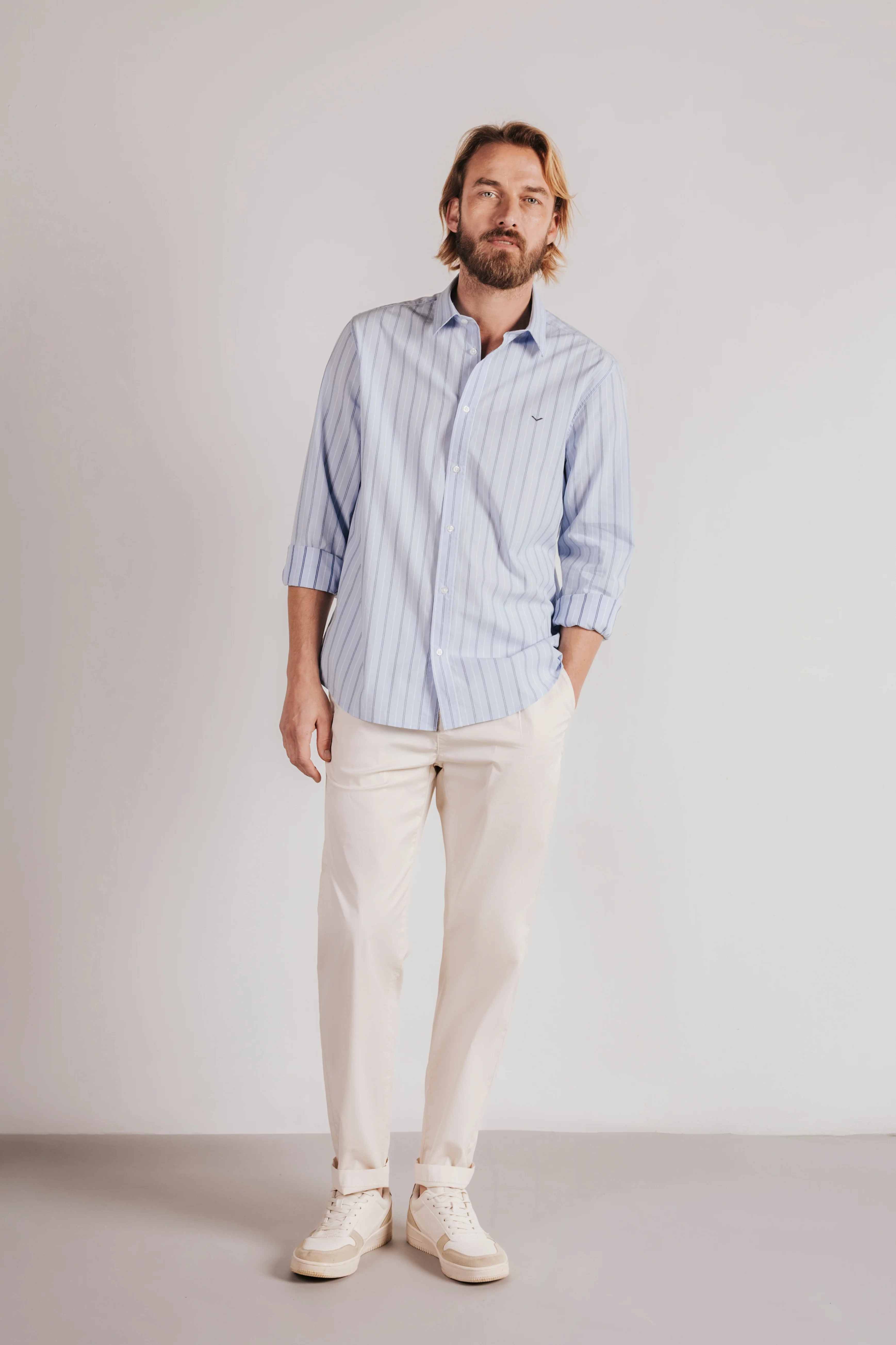 Camisa regular fit rayas popelín - Image 2