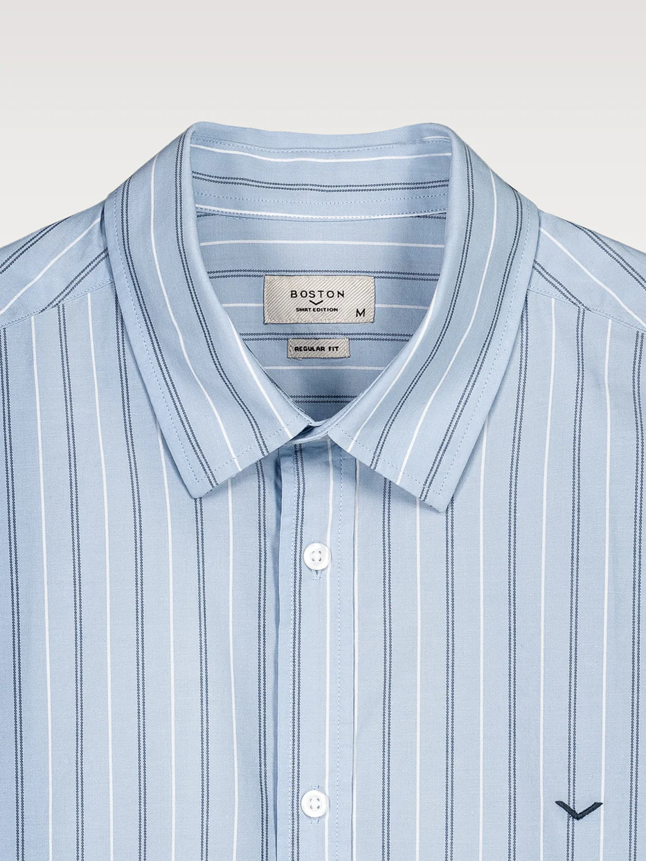 Camisa regular fit rayas popelín - Image 5