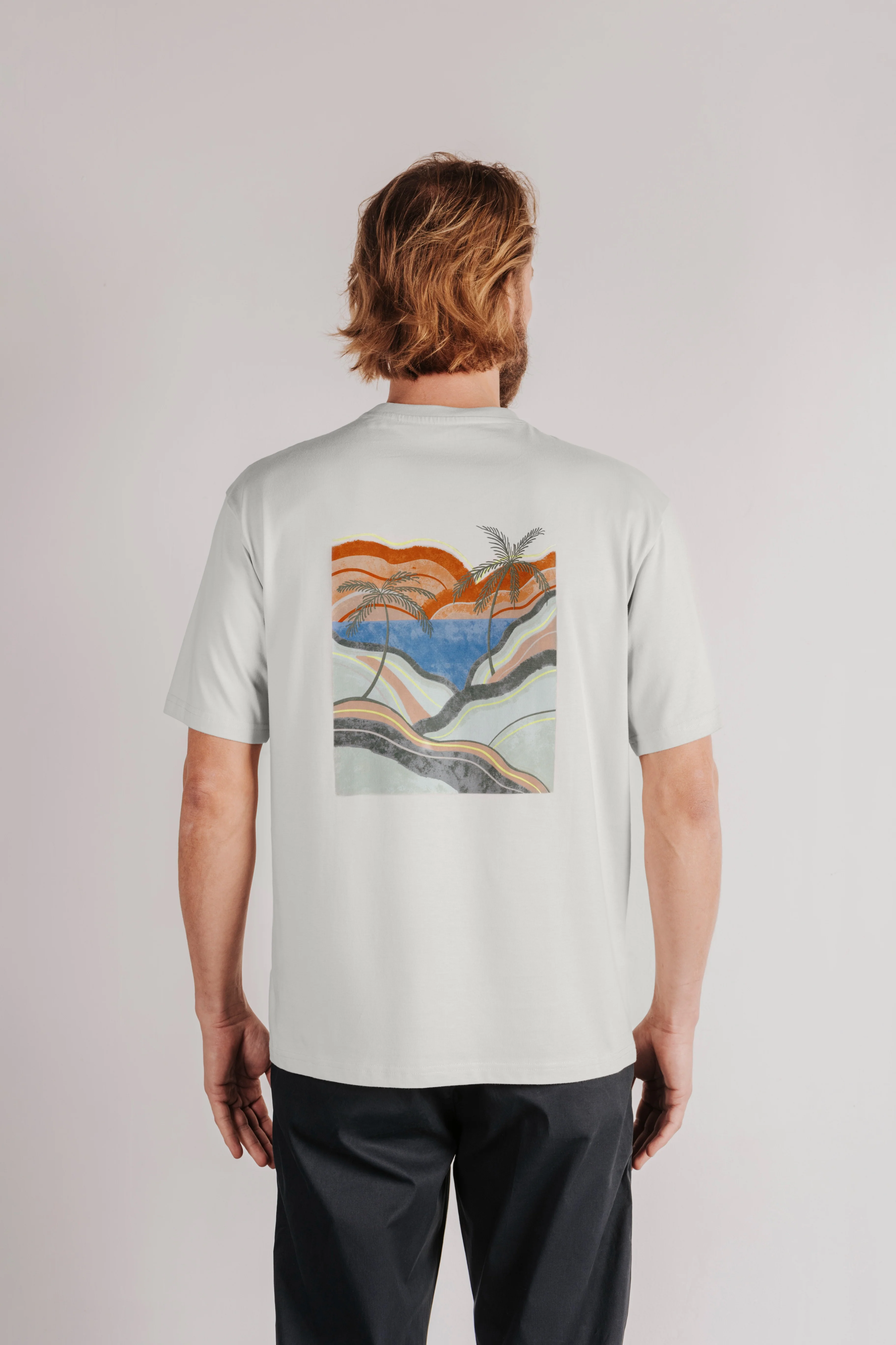 Camiseta confort paisaje palmeras