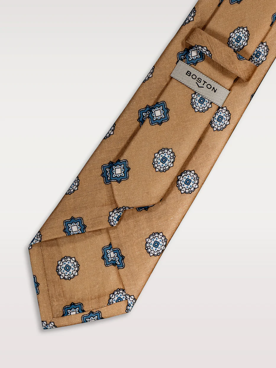 Corbata 100% lino medallones - Image 4