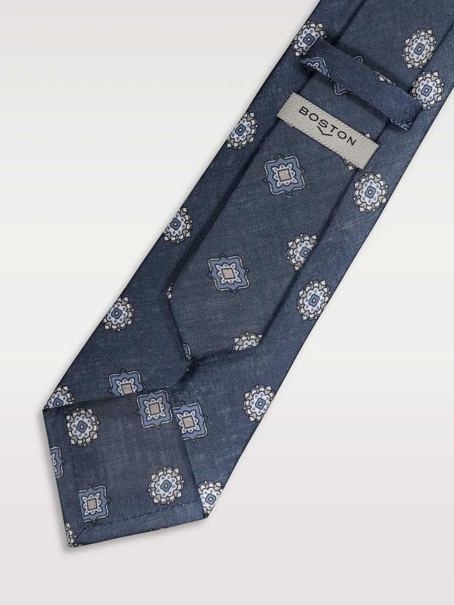 Corbata 100% lino medallones - Image 4